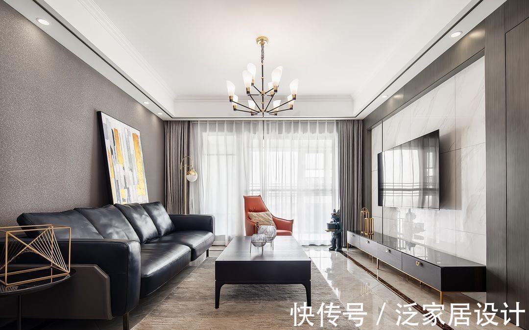 现代|120平的现代四居室，整体效果简洁明快，营造一种强烈的现代感