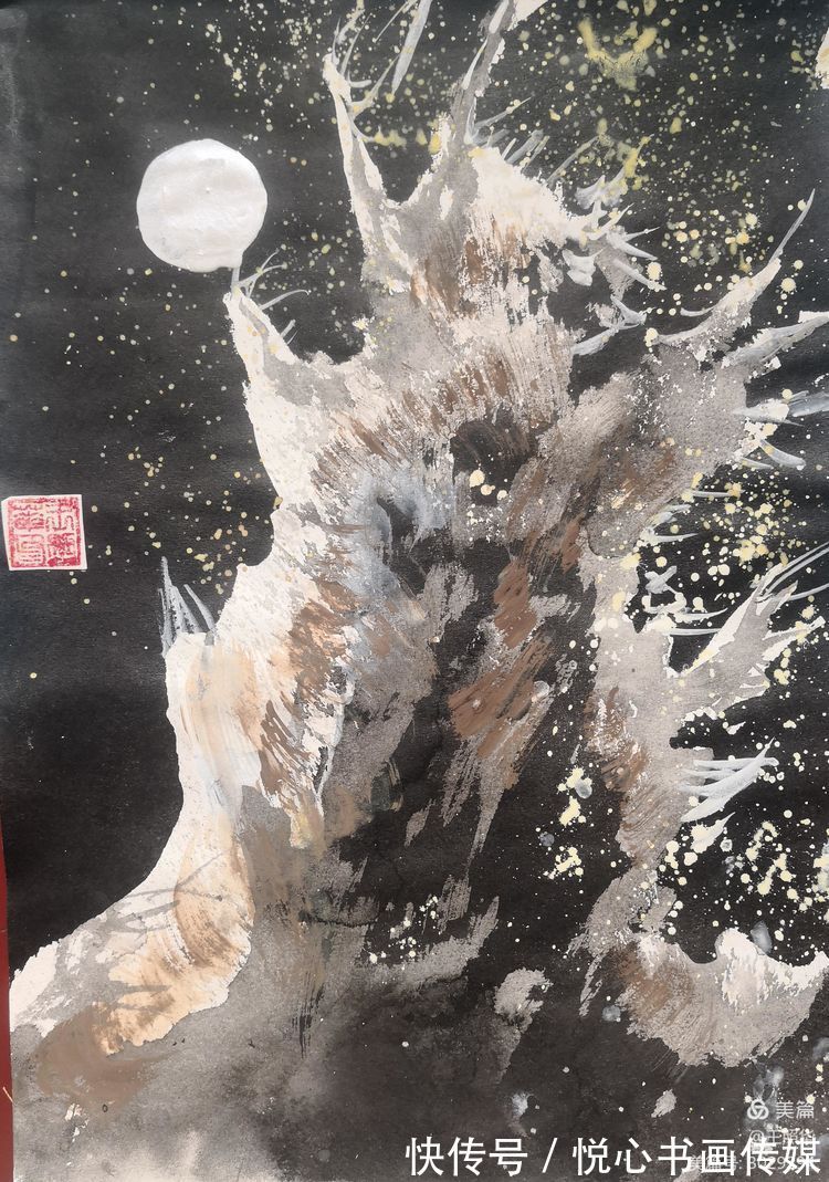 王照华$中国当代胡杨大师王照华《黑将军英雄胡杨》新作