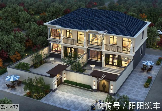 别墅|18×11米双拼欧式别墅,农村盖房,你会跟兄弟选择建双拼吗?