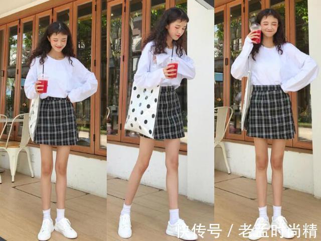 半身裙|格纹短裙真是“百搭单品”,复古时髦又减龄
