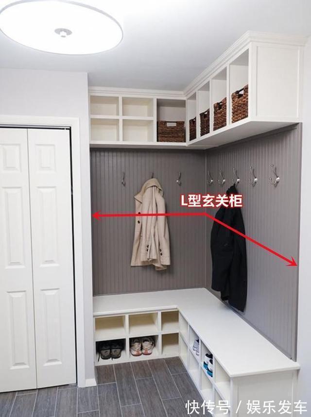 定制|我考虑清楚了，玄关柜靠墙定制L型，储物量大，功能一体化也不挤