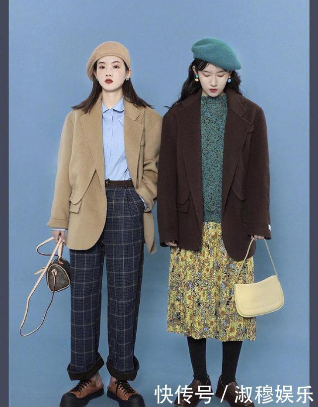 很有个性的闺蜜穿搭，过年就要鲜艳的服装，看着都觉得心情好