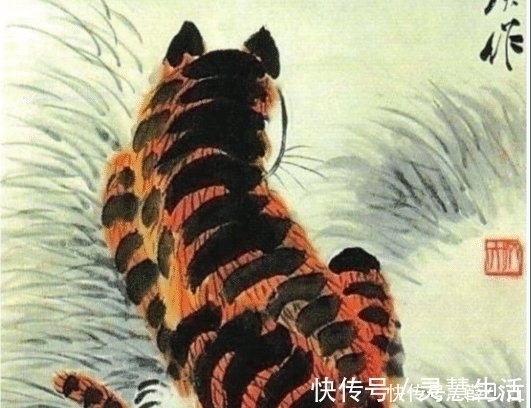 一幅画&齐白石画的老虎没脸见人, 只有屁股, 为什么 放大后才发现玄机!