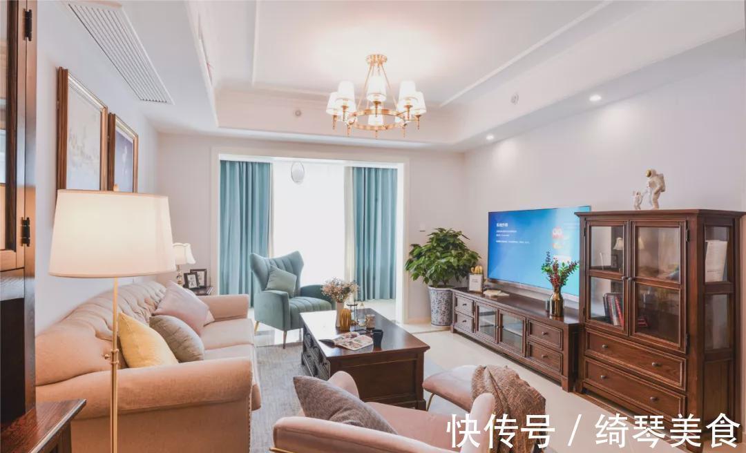 美式|142平美式四居室,户型方正,色调浪漫又温馨,以后有房也这样装