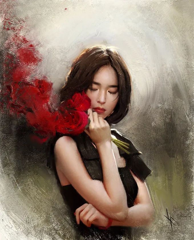 小姐姐#仙女般的小姐姐,清纯不做作的肖像画