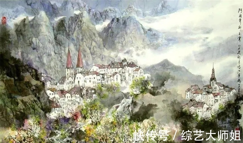 萧瀚$旅德中国画家|色彩的魅力!萧瀚彩墨山水画