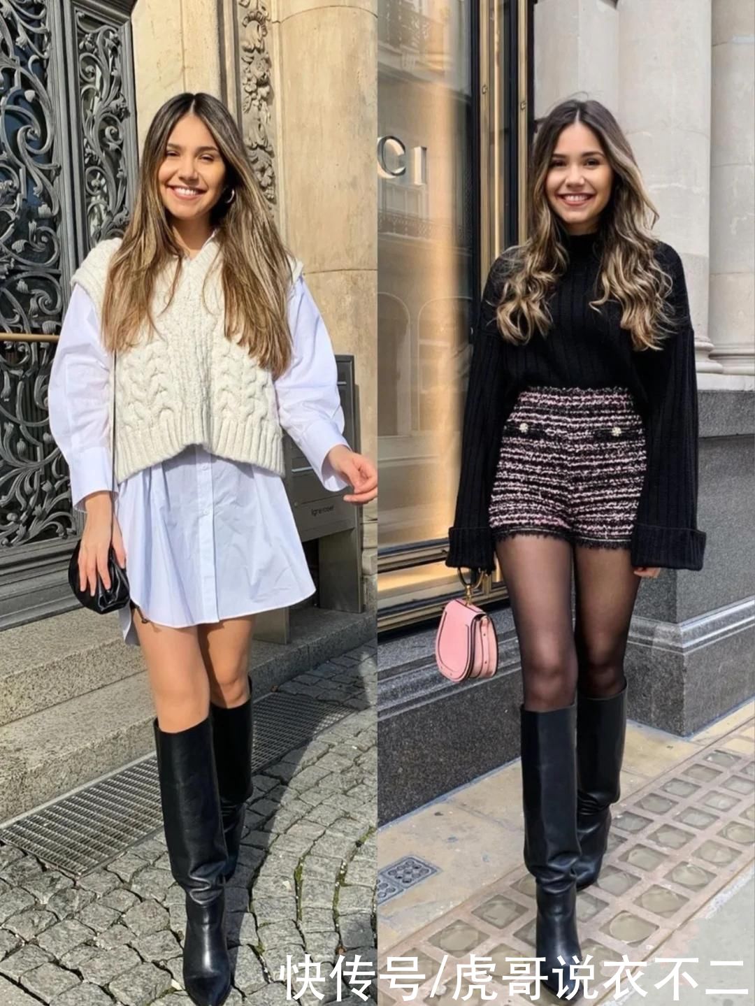 小个子别总穿增高鞋，长靴才是初春显高法宝，这么搭时髦又高级