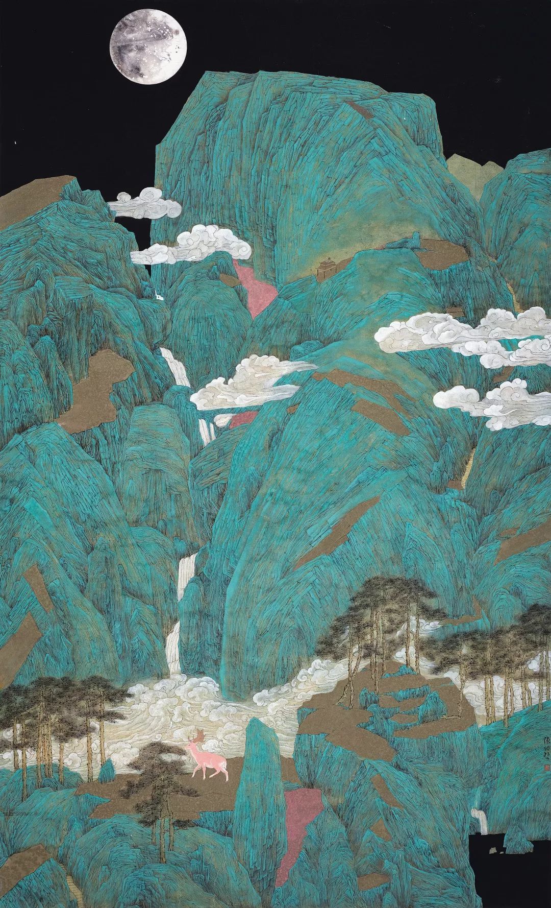 中国画 168cm×175cm 2019 年赵新建山东待春归 中国画 140cm