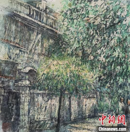 陈劲$画家以“新彩墨” 描绘名人故居等 中西合璧演绎海上风情