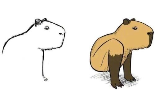 四条腿#当美术生画到一半不想画了,画风逐渐沙雕,网友看完笑出鹅叫