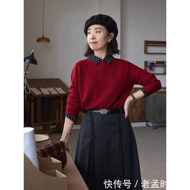 高跟鞋|秋季怎么少得了针织衫?搭配半身裙或阔腿裤,简约温柔还洋气