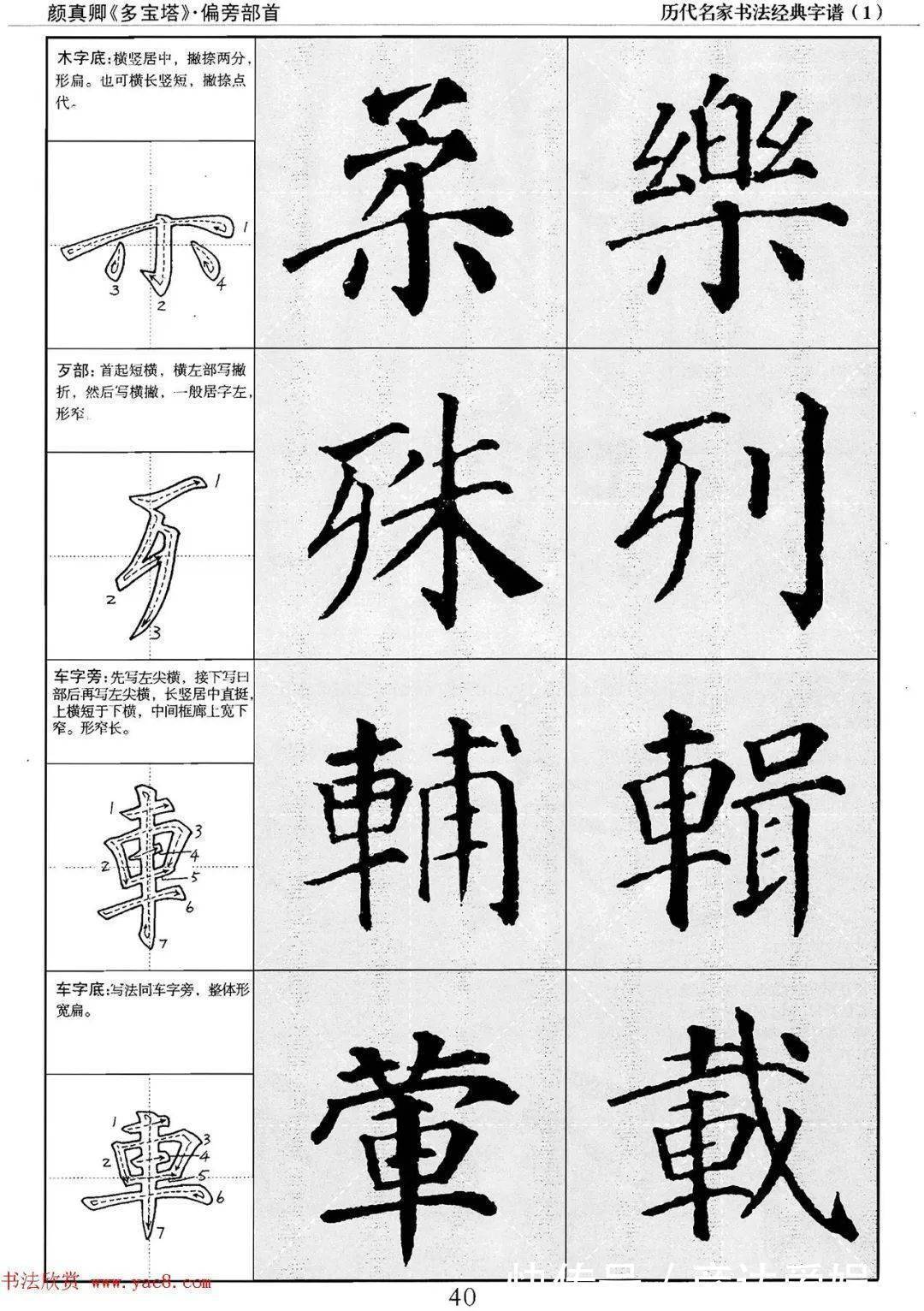 多宝塔字谱！颜真卿多宝塔字谱