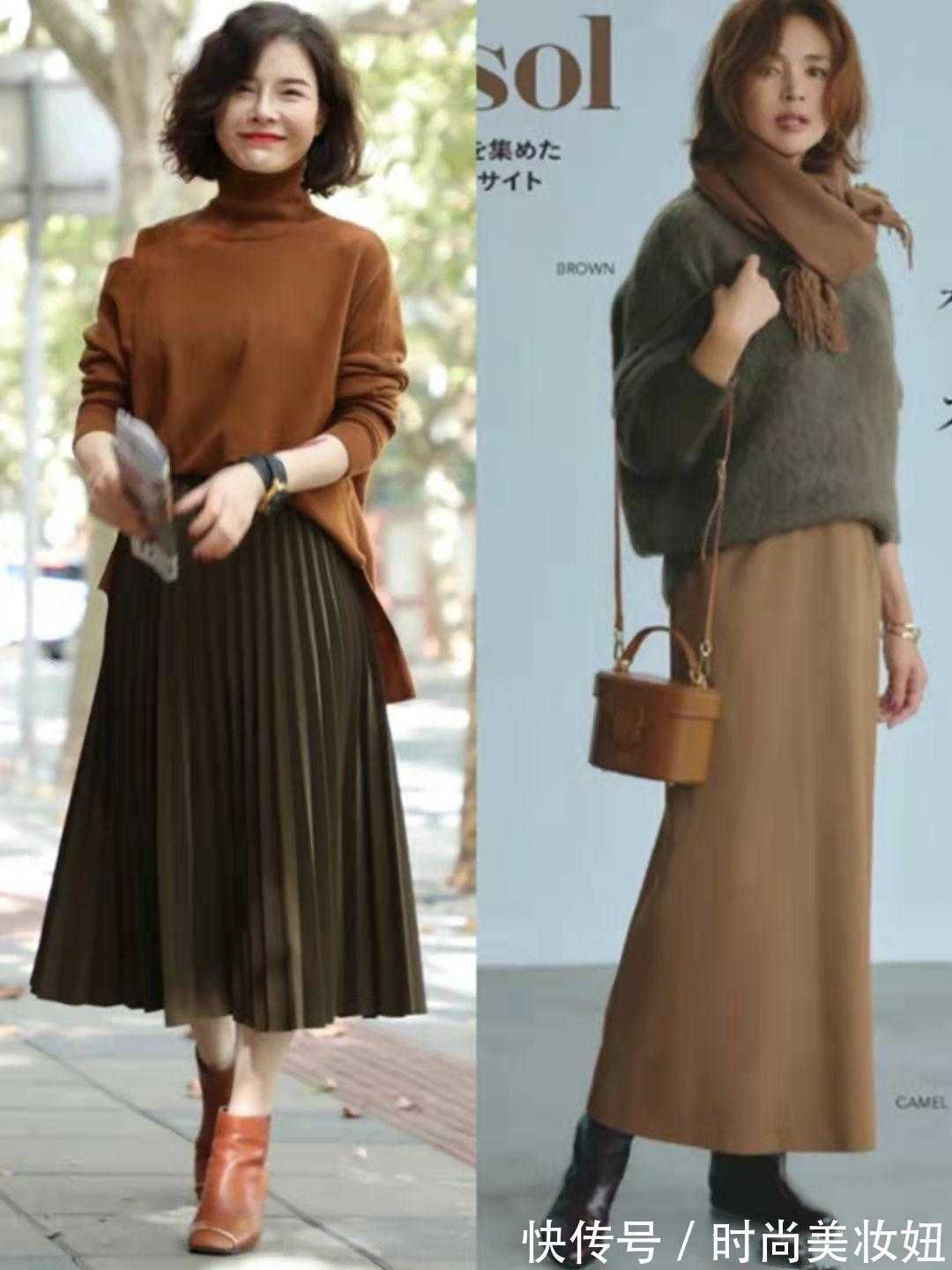 冬季 “过膝裙”才是冬季该有的穿搭,优雅洋气又保暖,照穿显气质