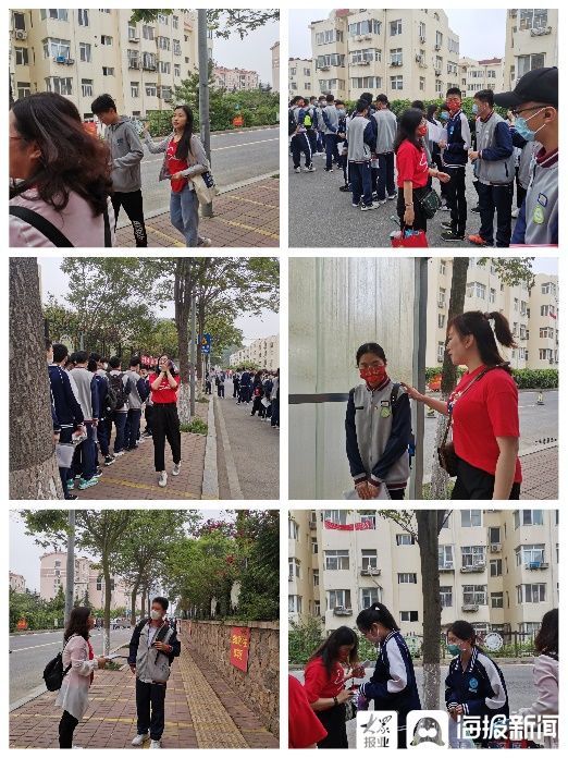 崂山区育才学校|金榜题名在今朝 青岛市崂山区育才学校教师为学生送考加油鼓劲