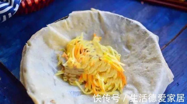 土豆丝|土豆丝卷饼,一锅做十几张,几分钟就搞定,省事~