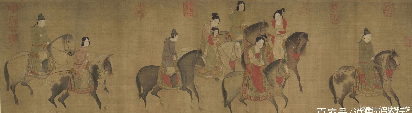 虢国夫人游春图|古画真假对比:画家们巧夺天工的临摹之作,有的赝品还被当成真迹