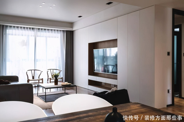 洗手台|118平简约装修 电视墙做隐形收纳真聪明!