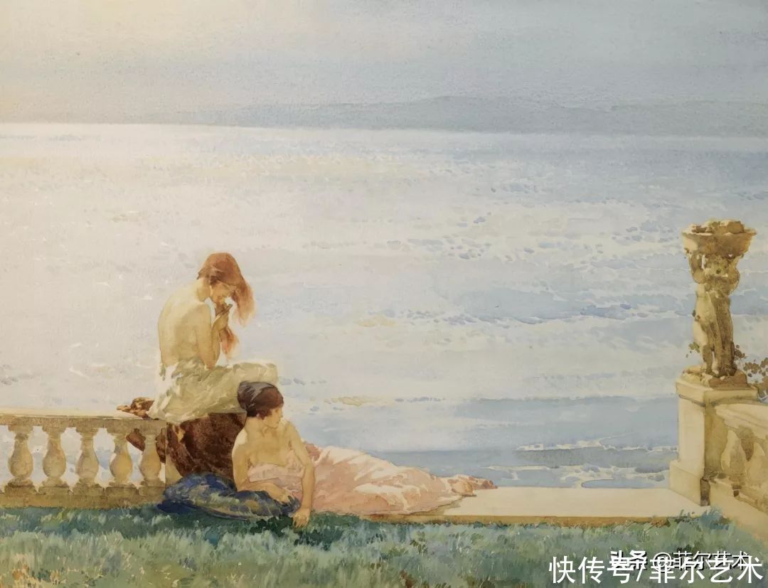 艺术家|苏格兰艺术家弗林特的女子水彩画，美轮美奂