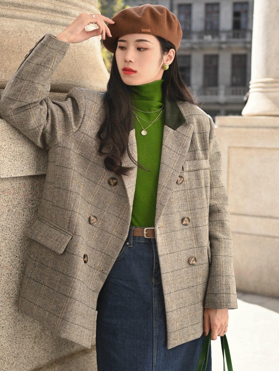 羽绒服|冬天别只会穿羽绒服,加厚西装外套更加干练,穿上身通勤又百搭!