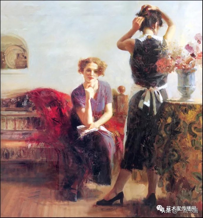 美术学院$皮诺德埃尼的油画人物，色彩斑斓，动静结合，光彩照人