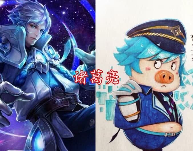 手绘|美术生手绘“王者人物”,项羽变自信,李白变有钱,小乔:拥有双倍可爱!