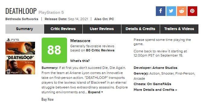 评分|《死亡循环》媒体评分解禁 IGN/GS满分好评