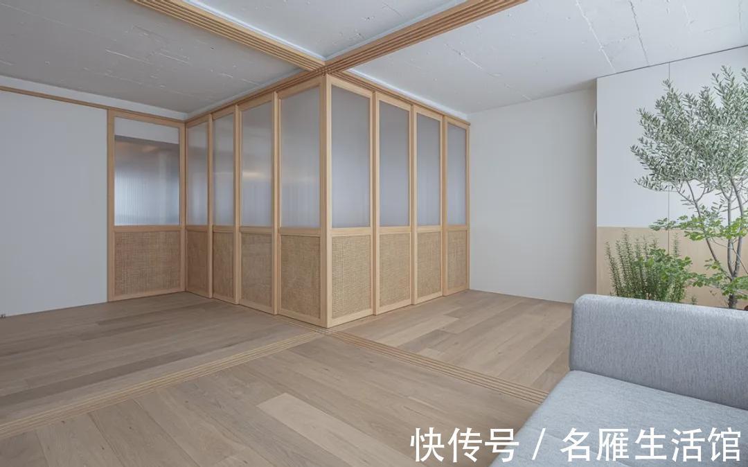 切割|82㎡都是智慧,拆除全屋隔墙,吊轨门切割空间,多出来5㎡储藏室