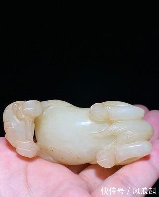 白玉@清乾隆 和田玉籽料 白玉 心中有佛 兰花诗文