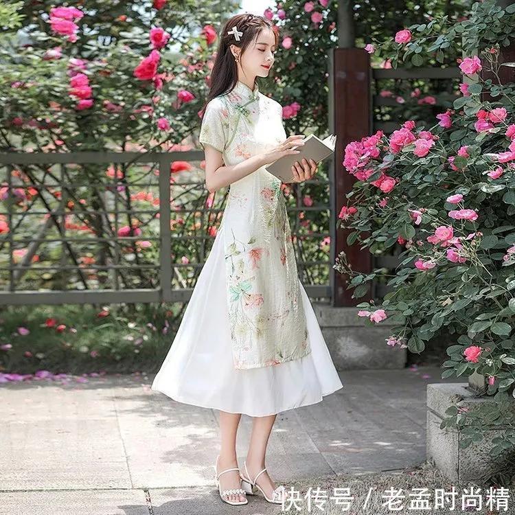 年轻女性|清凉一夏的改良旗袍裙,又仙又美让人惊艳,让人高挑曼妙格外动人