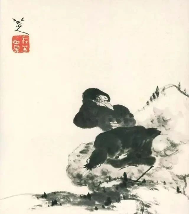 荷花鸳鸯图|同是画两只鸳鸯,与齐白石相比,八大山人的作品也是不输的