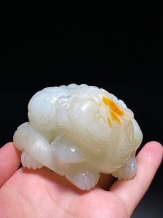 白玉!清 和田籽玉 脂白玉 独角兽