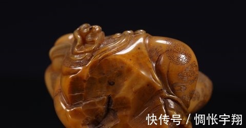 寿山!晚清 寿山田黄石“罗汉”摆件