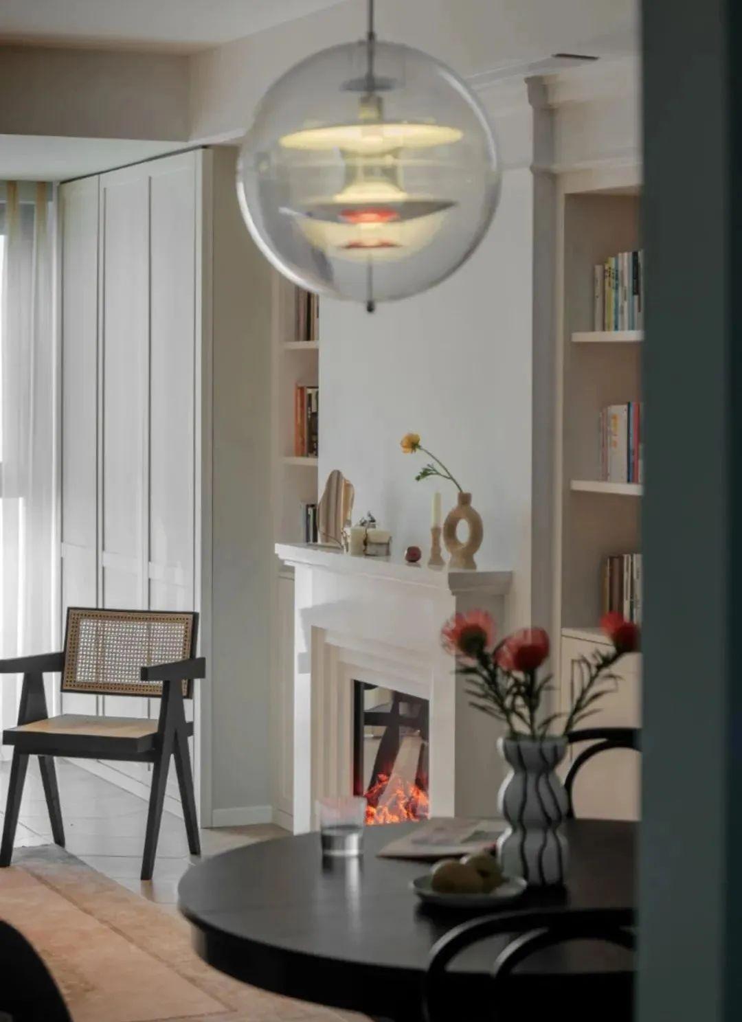 屋主|79平米混搭风格,客厅的壁炉电视墙,书房的隐形床,都是大制作!