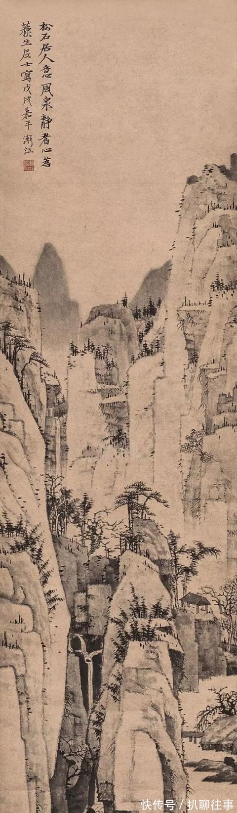 水墨纸本|清初四大画僧笔下的意境山水,不只是养眼