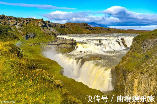 激流|冰岛著名的“黄金瀑布”，激流倾注，气势磅礴，还流传着感人故事