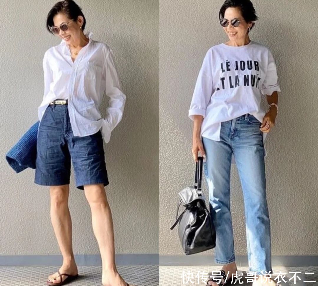 衬衫|女人年近60少穿“大红大绿”，学日本博主这么穿，简约大方又年轻