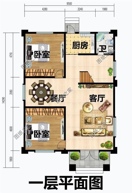 户型图|一楼商铺二三楼居住的三层住宅图，这是不是你要找的建房设计？