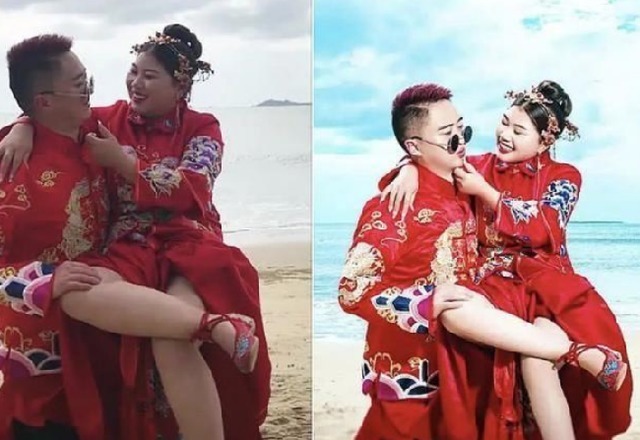 网红感|“婚照P到认不出自己”前后差距太大!这样的婚纱照有意义吗?