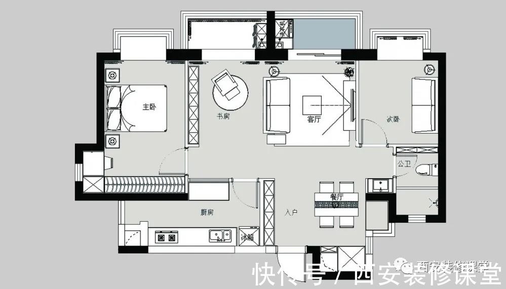 婚房|两套小公寓打通成一套，打造95㎡现代婚房