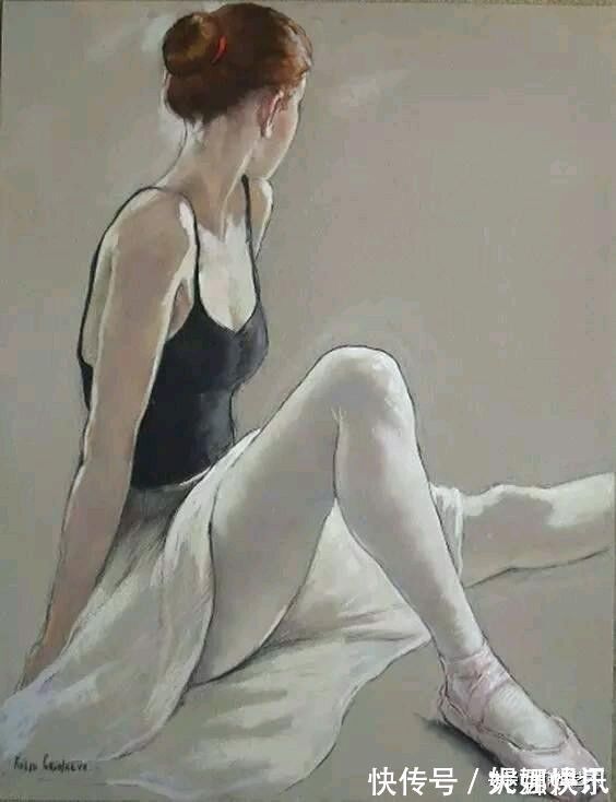 女画家$乌克兰女画家色粉画作品,跳舞的姑娘可真美