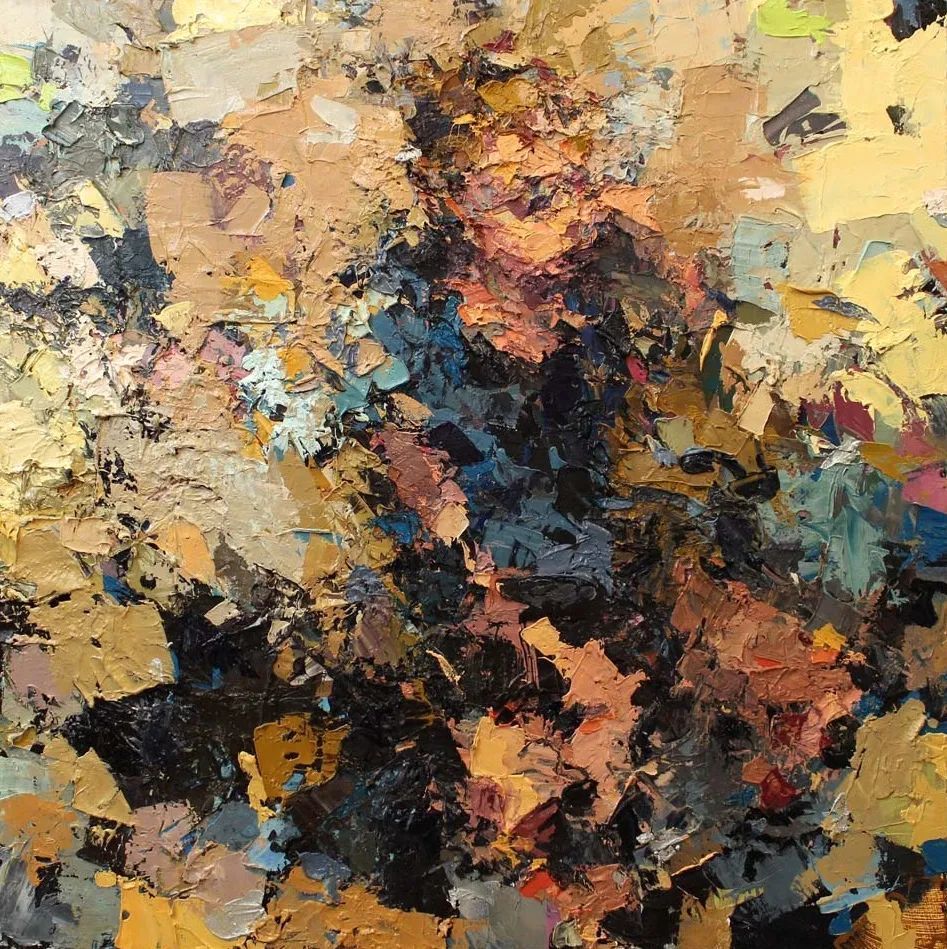 纹理&他将杂碎的色块,厚重的纹理,融于画中的人物