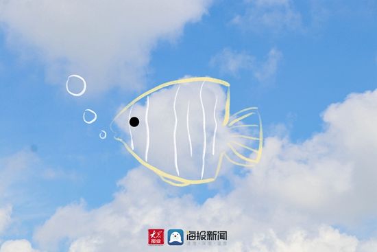 蓝天|超治愈！今天日照的蓝天，美成一幅幅卡通画！