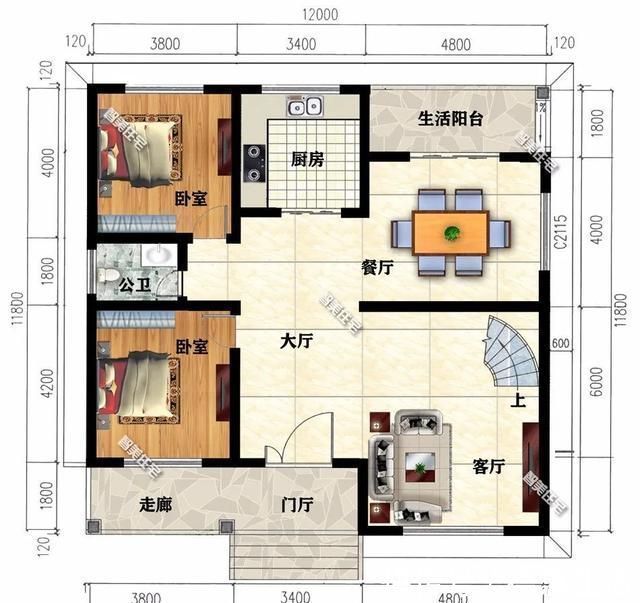 面砖|2栋面宽12米，造型简约的小别墅，每户卧室4-5个