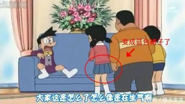 静香|哆啦A梦:被你忽视的3个穿帮镜头,变色的裙子和消失的图书
