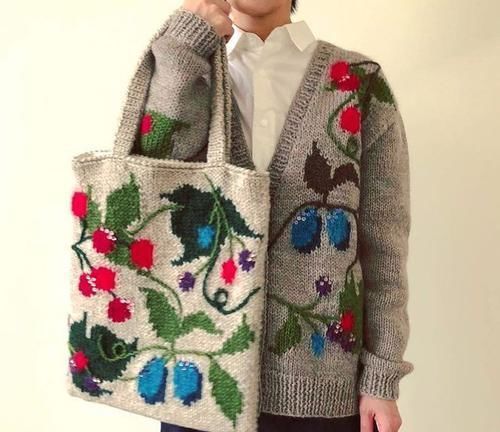 编织|把编织玩出新创意,棒针、钩针结合起来,提花也能用钩针表现