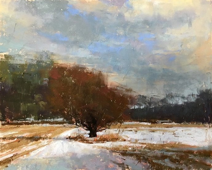 美国#美国艺术家阿奎尔柔和的风景油画,画里充满了阳光温馨美好