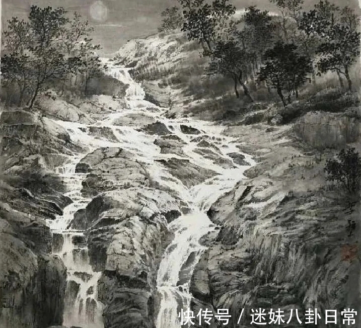 画家!一位青年画家的山水画很写实,有韵有境,不输西方风景画!