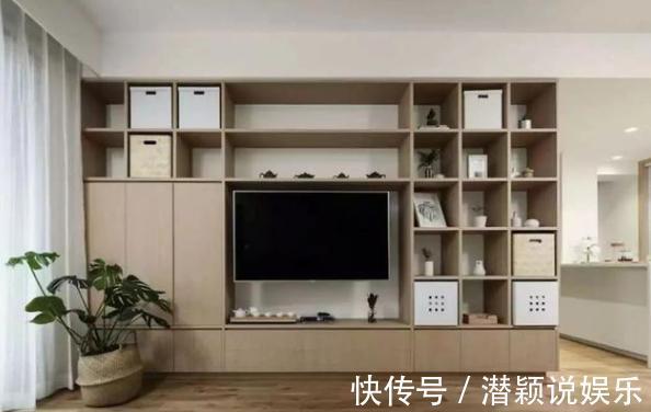 装饰|84㎡日式温馨时尚空间L型书架式电视墙，颜值高又可当收纳