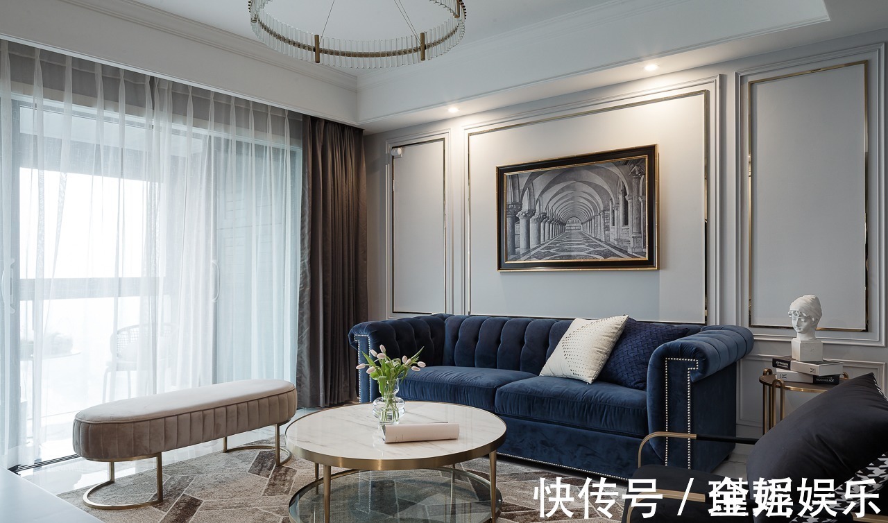 动线|130㎡轻奢四居,融入美式的沉稳庄重,打造温柔的质感生活
