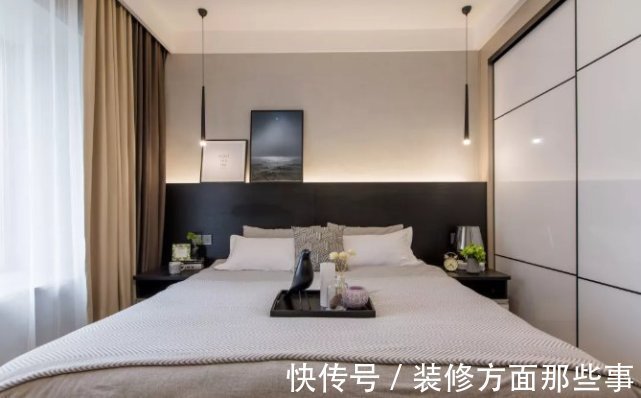 卧室|108平现代风三居室,开放式客厅时尚大气与餐厅精致浪漫结合